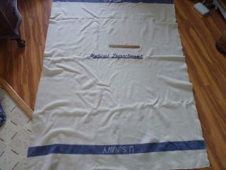 Esmond All Wool Us Navy Striped Medical Department Blanket 54 By 80 Inch