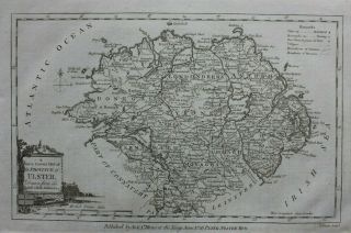 Ulster,  Northern Ireland,  Ireland Antique Map By Thomas Conder,  1786