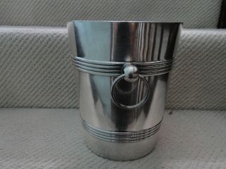 FRENCH ART DECO WINE COOLER/BUCKET MADE CIRCA 1930 BY MAKER WELNER - SILVER PLATE 2
