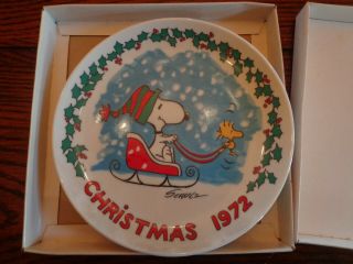 Schmid Peanuts 1972 Christmas Plate By Charles Schulz