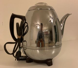 Vintage General Electric Percolator Ge 33p30 Potbelly 9 Cup Chrome Coffee Maker