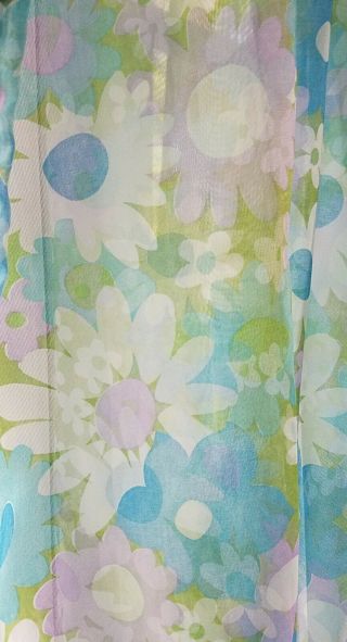 Vintage Shower Curtain Crazy Daisy Fieldcrest 1960s 1970s Flower Power Mod 68 