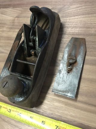 Stanley Liberty Bell No.  122 Transitional Smooth Block Plane Missing Lever Cap