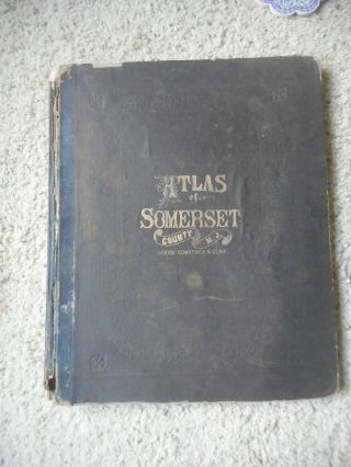 Rare 1873 Atlas Somerset County Nj F W Beers & Co Genealogy Historical
