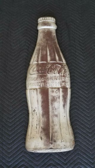 Vintage Metal Coca Cola Bottle Sign