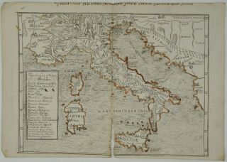 Italy 1574 Hand Drawn Map Italia Sicilia Sardinia After Sebastian Munster