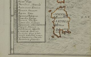 ITALY 1574 HAND DRAWN MAP ITALIA SICILIA SARDINIA AFTER SEBASTIAN MUNSTER 2