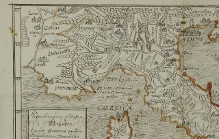 ITALY 1574 HAND DRAWN MAP ITALIA SICILIA SARDINIA AFTER SEBASTIAN MUNSTER 3