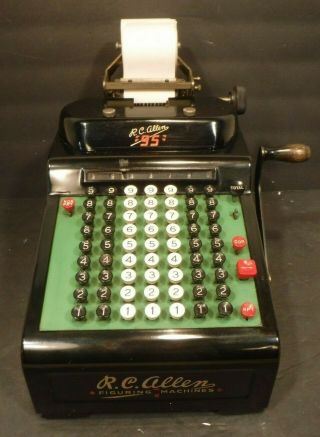 Vintage Antique R.  C.  Allen " 95 " Figuring Machine Adding / Business Machine