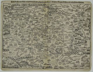 Germany 1574 Antique Woodcut Map Deutschland Franken Sebastian Munster