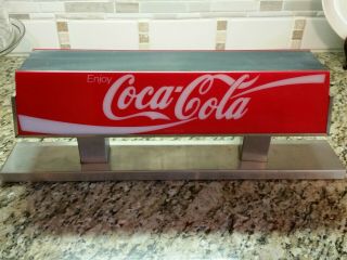 Vintage Coca - Cola Double Sided Coke Soda Fountain Machine Topper Light Sign