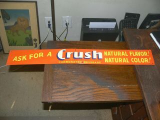 Vintage Authentic Orange Crush Soda Cola Embossed Tin Door Push Pull Sign - Usa