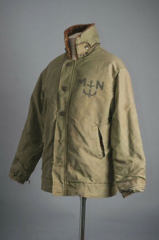 Vtg Franch Navy N - 1 Deck Jacket