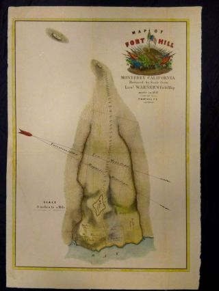 Antique Map Of Fort Hill Monterey California