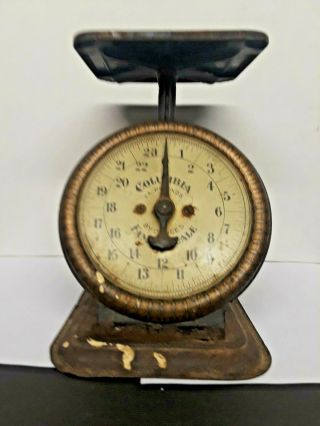Rare Vintage Columbia Family Scale 24 Pounds 1906 Not Many Like This Out There