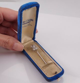 Antique Art Deco 18k Gold And Platinum Diamond Stick Pin Brooch
