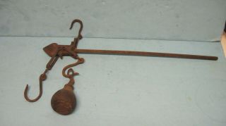 Antique Wrought Iron Hanging Scale 21 Inches Long