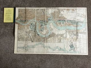 Edward Stanford London Atlas Map Port Of London Linen Hardback Map 1904