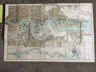 Edward Stanford London Atlas Map Port Of London Linen Hardback Map 1904 2