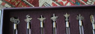 VINTAGE NAZCA LINES STERLING SILVER SWIZZLE STICKS AND FORKS ALL MARKED 925 NOS 2