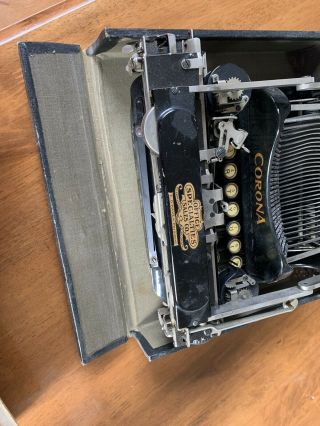 Antique 1917 Corona Fold Up Portable Typewriter
