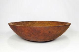 Mid - Late 19th C Antique Primitive Hand - Turned,  Carved American Wooden Dough Bowl