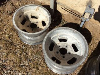 (2) Vintage 14x9 Shelby Cal 500 Slot Mag Wheels Chevy 5x4 3/4 Bolt Pattern