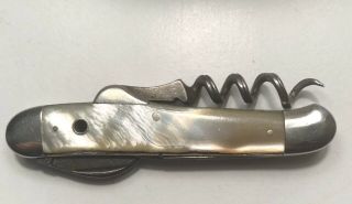 Antique Mother Of Pearl Mop Anheuser Busch Pocket Knife Corkscrew Germany