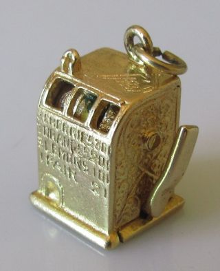 Vintage 9ct Yellow Gold Old Fashioned One Old Bandit Charm .
