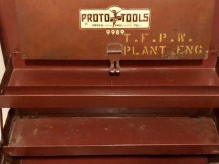 Vintage PROTO Tools Flying Lady Tool Box Tool Chest no.  9989 USA PROTO cabinet 2