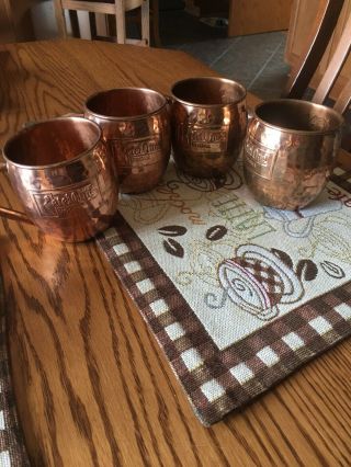 Ketel One Vodka Moscow Mule Copper Mugs Set Of 4