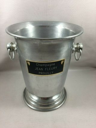 Vintage French Champagne Wine Ice Bucket Aluminium Cooler Jean Fleury France