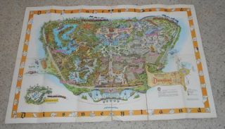 Vintage 1958 Disneyland Souvenir Map Walt Disney