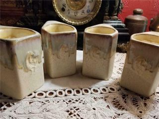 4 Padilla Pottery Stoneware Kokopelli Signed Drip Glaze Mug Coffee Cup Mexico