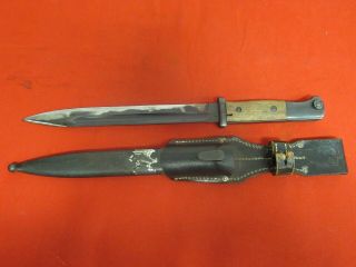 Wwii German K98 Bayonet With 1942 Marked Frog/scabbard Army Decal Sheath Vet Art