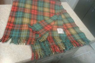 Highland Home Industries All Wool Throw Blanket 47 " X 50 " Made In Scotland