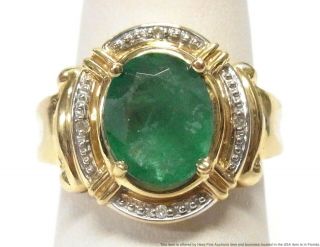 1.  80ct Natural Emerald Diamond 14k Gold Ring Vintage Fashion Birthstone Sz 5.  75
