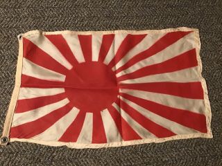 Vintage Imperial Japanese Army Wwii National Flag Rising Sun 12 X 20”