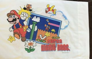Vintage 1988 Nintendo Mario Bros.  & The Legend Of Zelda Pillowcase