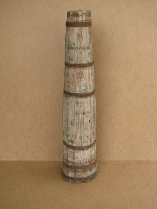 Antique Primitive Wooden Wood Butter Churn Keg Barrel Vessel Cask Pail Rustic