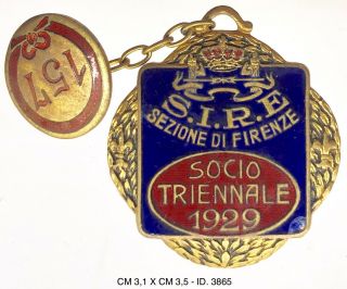 Fascismo Società Italiana Razze Equine Distintivo Socio Triennale 1929 3865