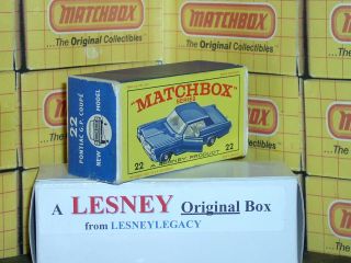 Matchbox Lesney 22c Pontiac Gran Prix Model Blue Type E2 Empty Box