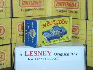 Matchbox Lesney 22c Pontiac Gran Prix model blue Type E2 EMPTY BOX 2