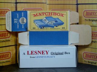 Matchbox Lesney 22c Pontiac Gran Prix model blue Type E2 EMPTY BOX 3