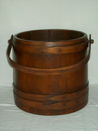Primitive Old Wooden Bucket Vintage Wood Bucket Looking Display Piece