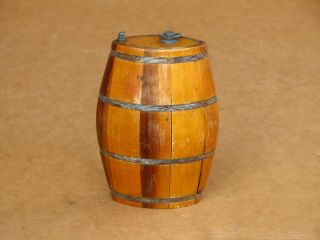 Old Antique Primitive Wooden Wood Barrel Keg Vessel Cask Tub Pail Small Rustic