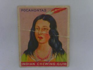 Pocahontas - 1933 Goudey Gum " Indian Series " Indian Chewing Gum Trading Card