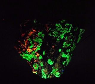 Fluorescent Willemite & Calcite Crystal Andradite Historic Franklin Nj Mineral A