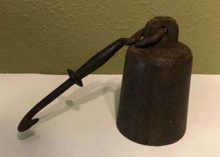 Antique 16 Pound Balance Beam Scale Weight With Hanger - Hook