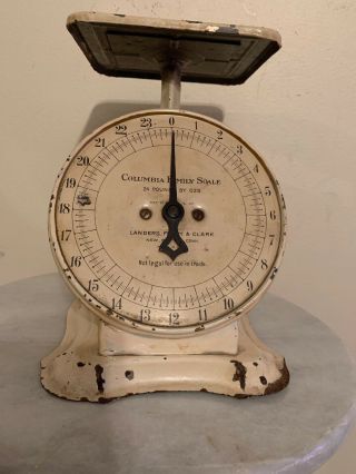 Antique Columbia Family White Scale 24 lbs.  Landers,  Frary & Clark USA 2